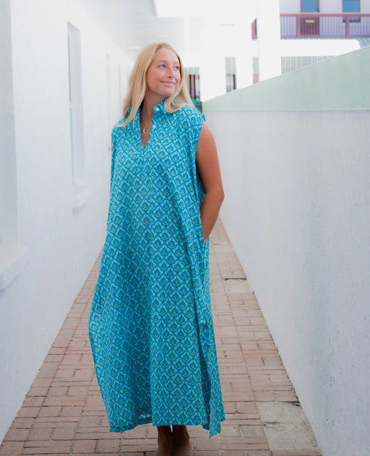 Collar Sleevless Maxi